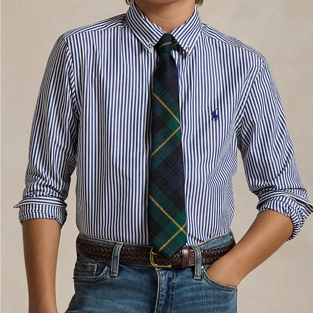 Polo by Ralph Lauren Blue & White Striped Button-Down Shirt
